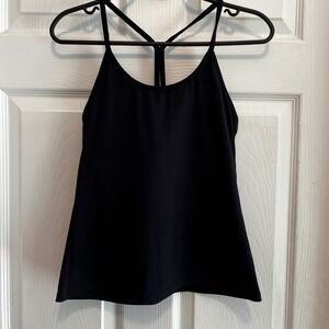 Threads 4 Thought Ribbed Tank Top Black Racerback Activewear Sleeveless Bra